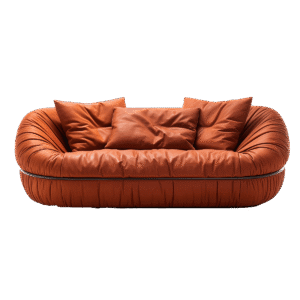 Vintage Cognac Leather Sofa